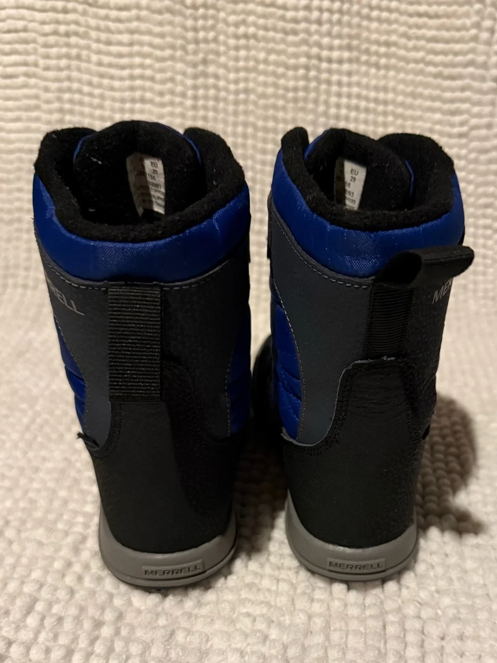 Merrill Kids Waterproof Blue Winter Boots with Easy Velcro Closure